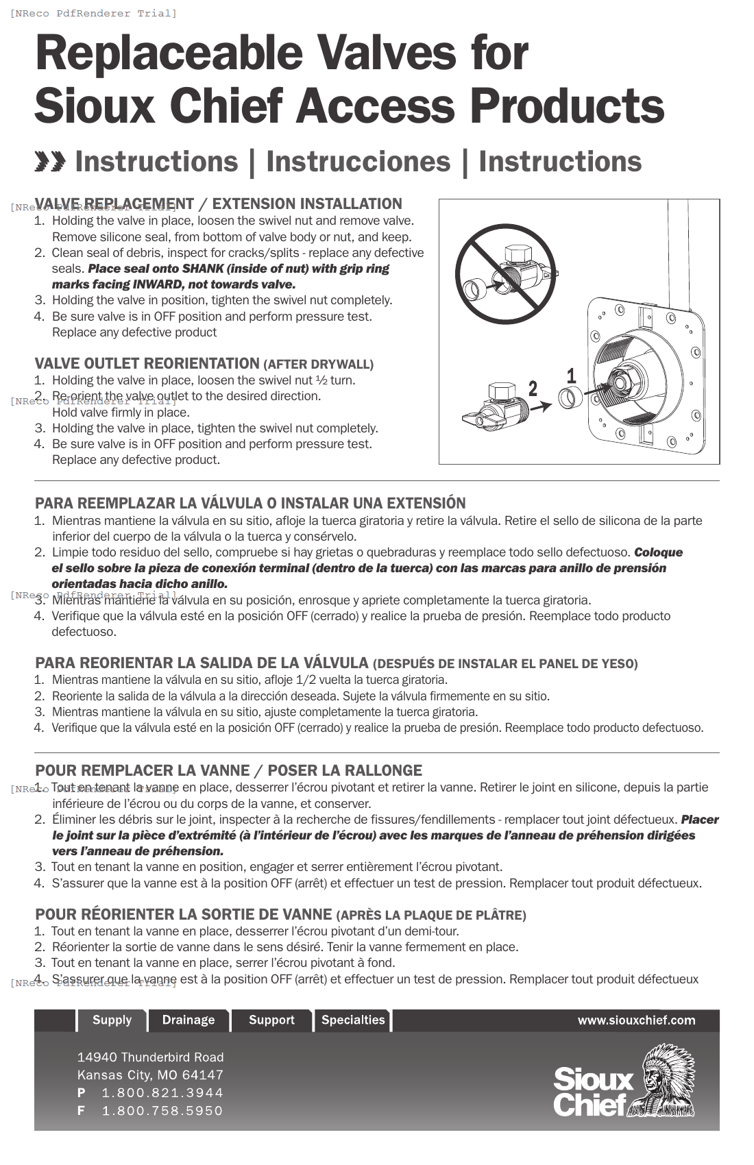 ACCESS - REPLACEABLE VALVE INSTRUCTION SHEET.PDF Technical Document